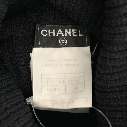 Chanel Rib Pleated Knit Dress Black 34 — view 5
