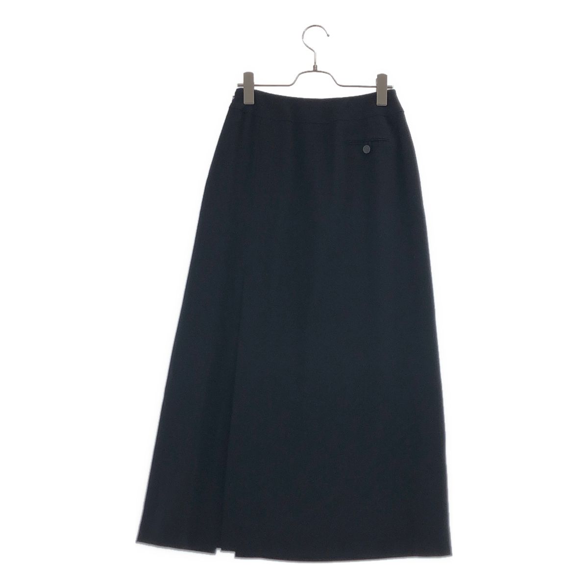 Chanel Wool CC Logo Button Long Skirt Black 38 — view 5