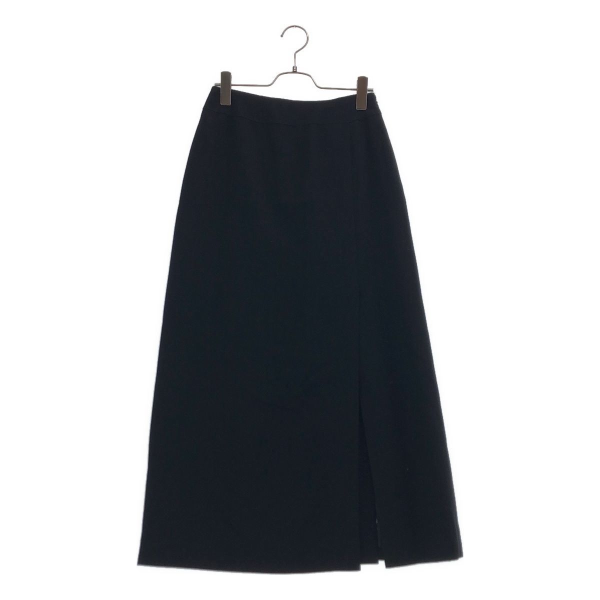 Chanel Wool CC Logo Button Long Skirt Black 38