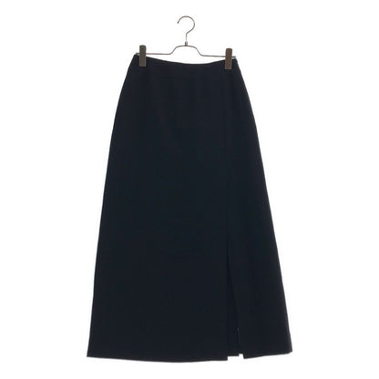 Chanel Wool CC Logo Button Long Skirt Black 38
