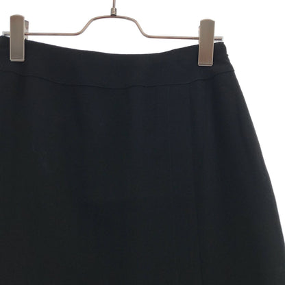 Chanel Wool CC Logo Button Long Skirt Black 38 — view 2