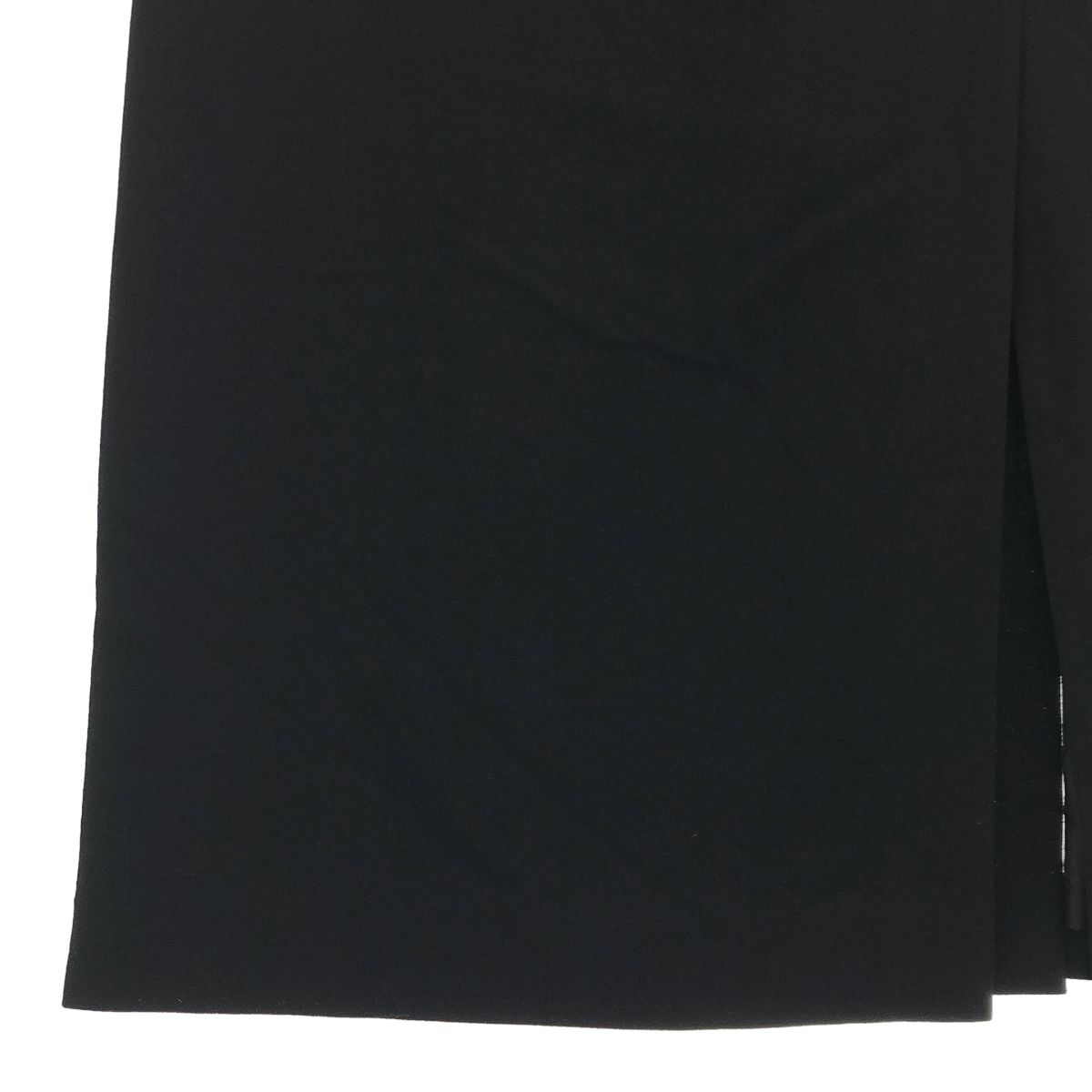 Chanel Wool CC Logo Button Long Skirt Black 38 — view 3