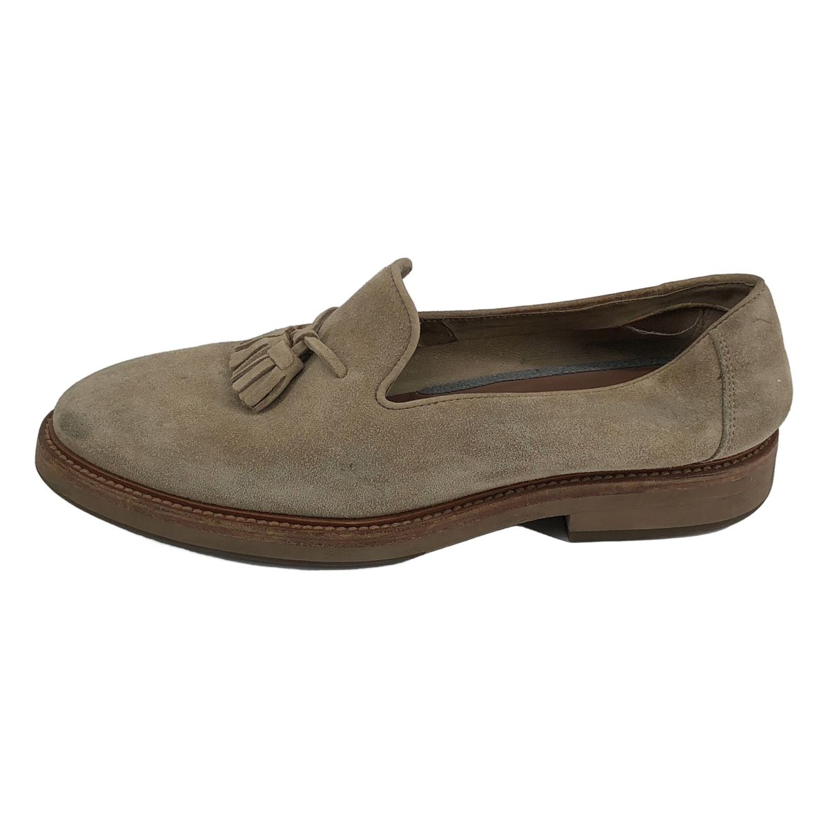 Brunello Cucinelli Suede Tassel Loafers Beige — view 2