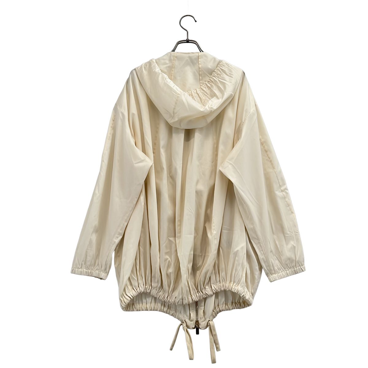 Miu Miu Silk Coating Logo Hooded Jacket Beige 36 — view 4