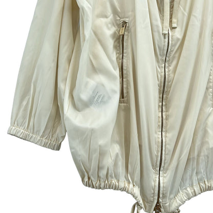 Miu Miu Silk Coating Logo Hooded Jacket Beige 36 — view 3