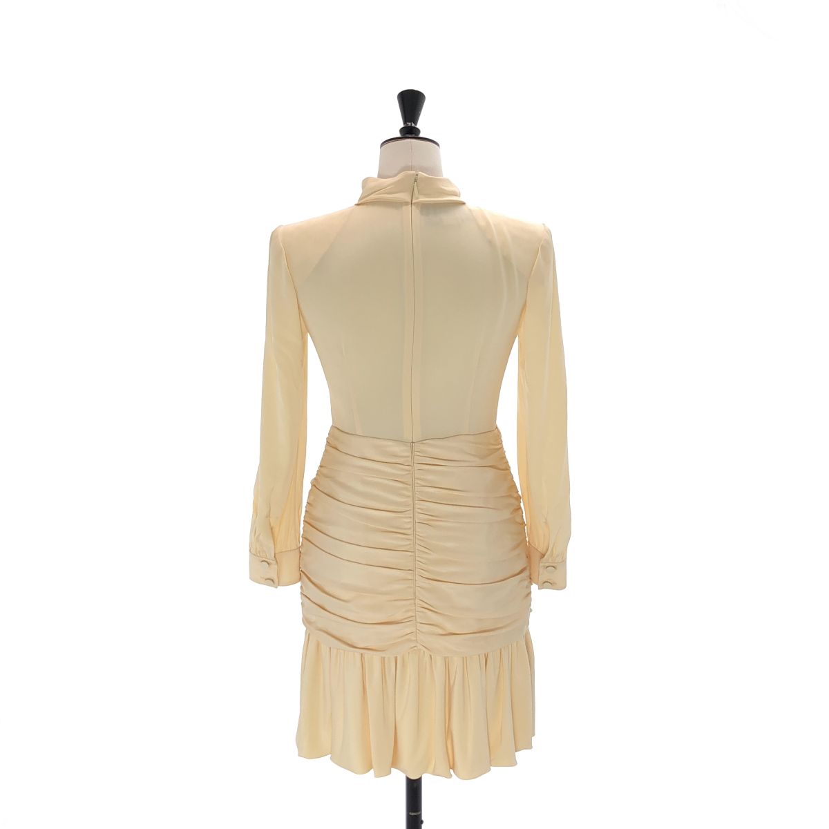 Gucci Silk Ruched Mini Dress Ivory 36 — view 4