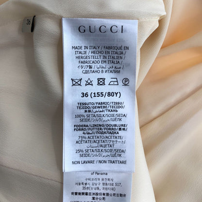 Gucci Silk Ruched Mini Dress Ivory 36 — view 6