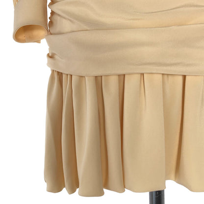 Gucci Silk Ruched Mini Dress Ivory 36 — view 3