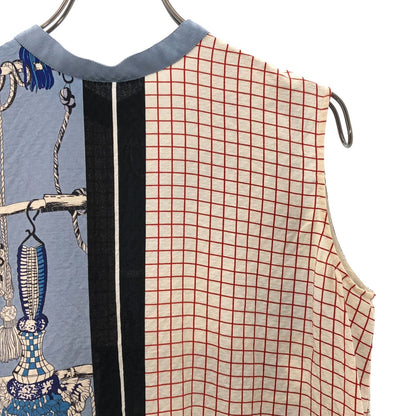 Hermes Silk Tassel Pattern Nose Sleeve Shirt Light Blue 36 — view 2