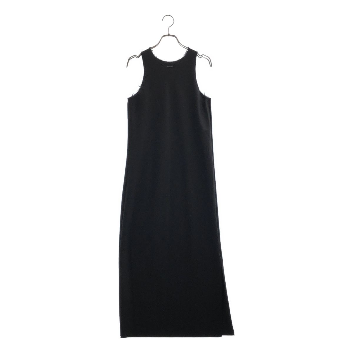 Loro Piana Gabriela Coll Garments Super Wool Cut Off Sleeveless Dress Black M