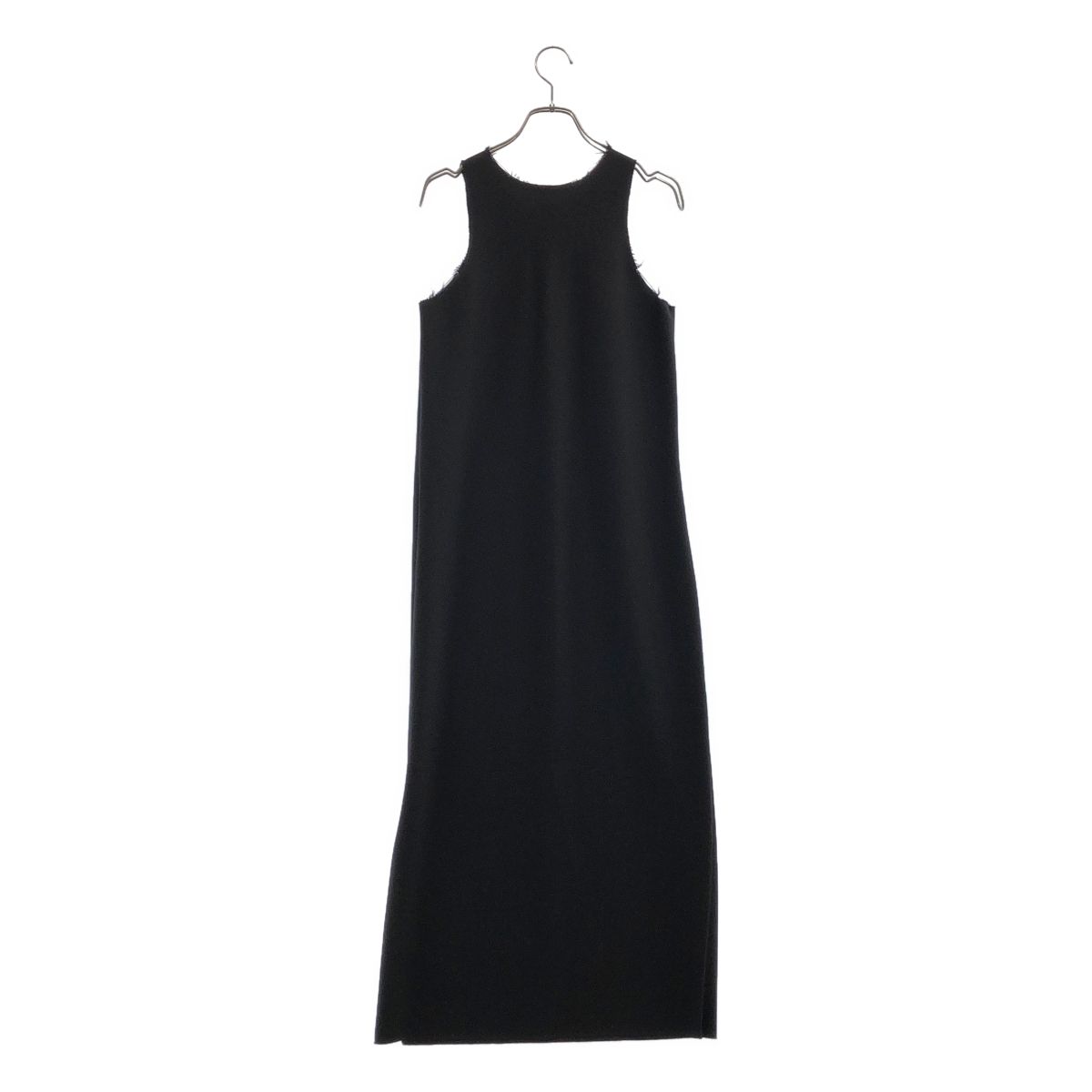 Loro Piana Gabriela Coll Garments Super Wool Cut Off Sleeveless Dress Black M — view 4