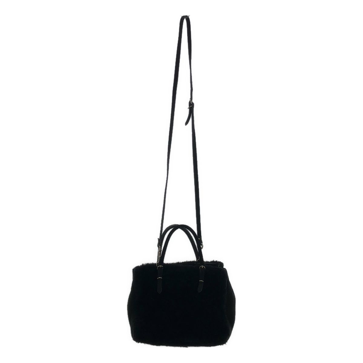 Balenciaga Shearling Paper Mini Shoulder Bag Black — view 2