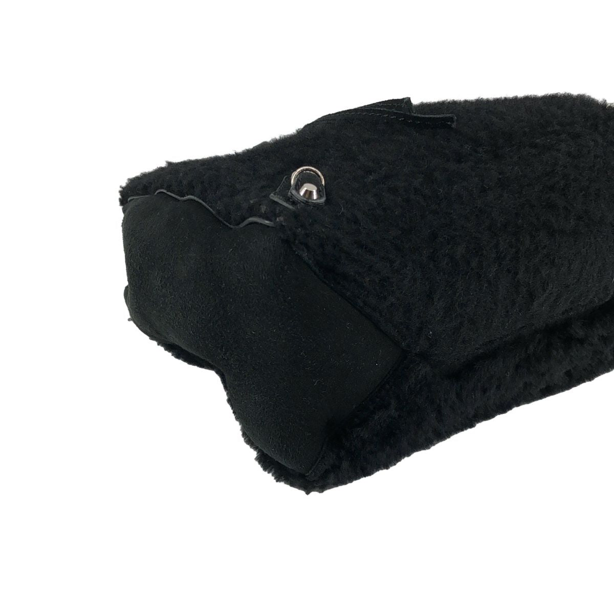 Balenciaga Shearling Paper Mini Shoulder Bag Black — view 8