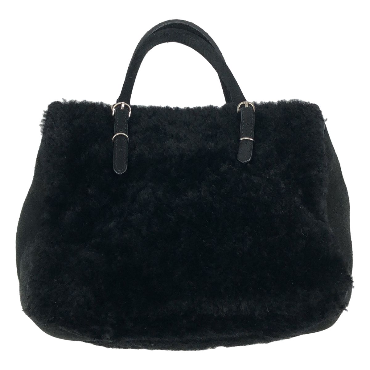 Balenciaga Shearling Paper Mini Shoulder Bag Black — view 4