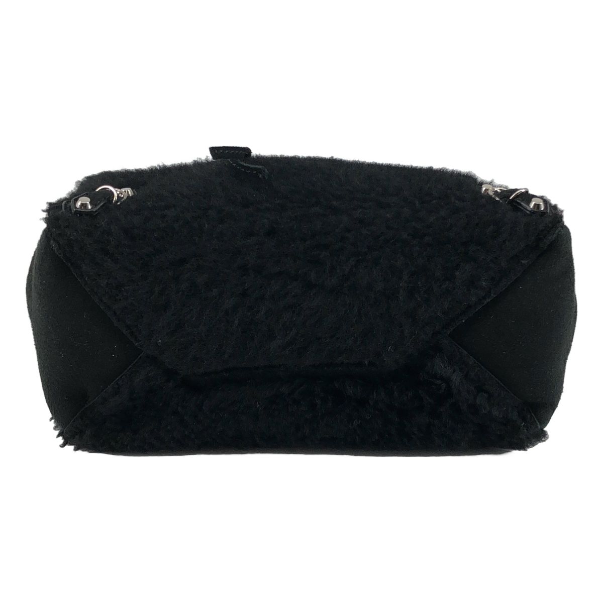 Balenciaga Shearling Paper Mini Shoulder Bag Black — view 7
