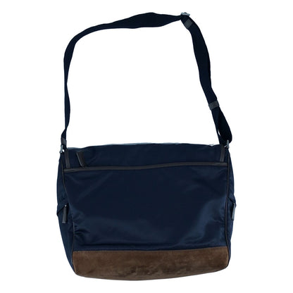 Prada Re-Nylon Suede Shoulder Bag Navy Brown — view 2
