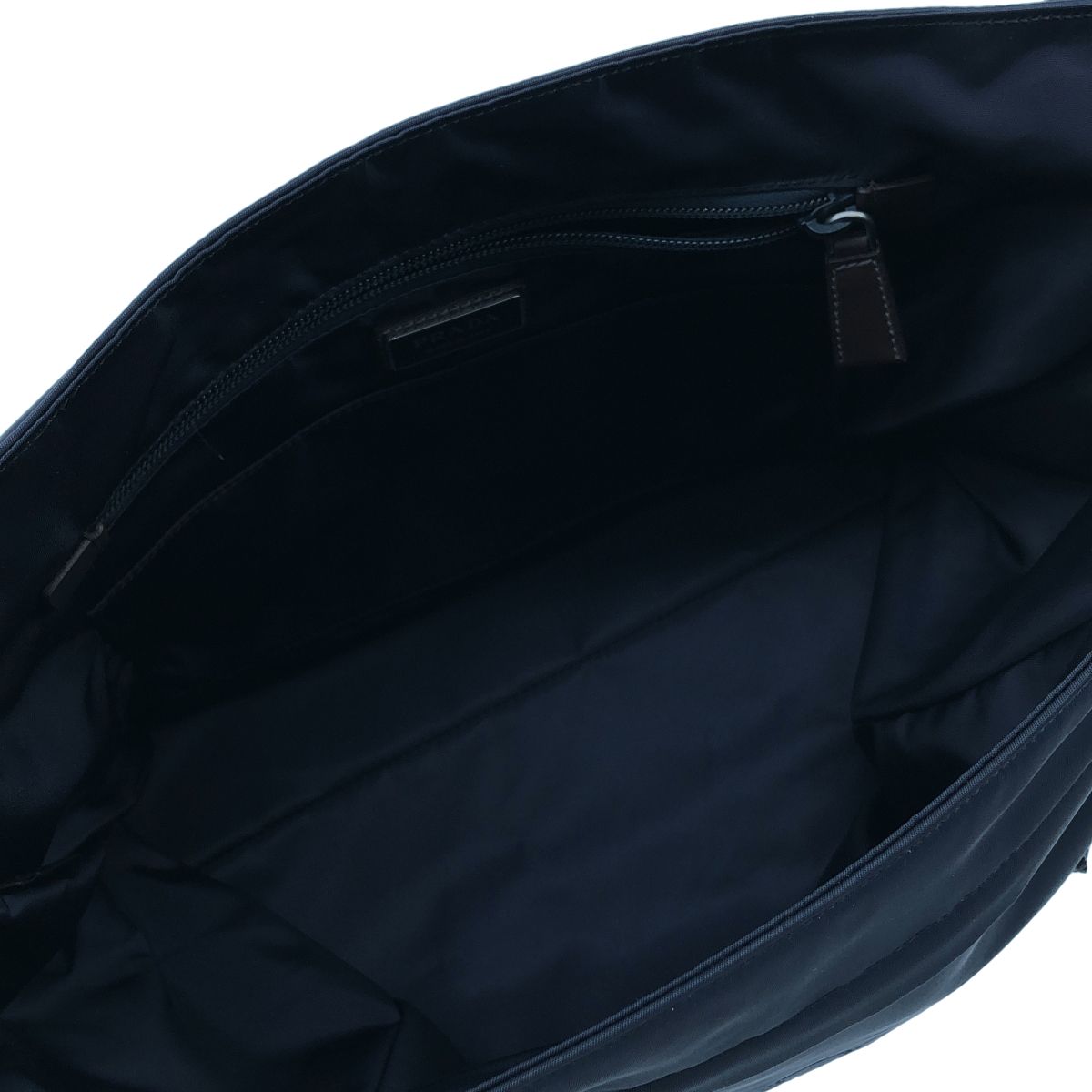 Prada Re-Nylon Suede Shoulder Bag Navy Brown — view 5