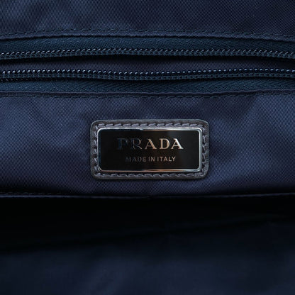 Prada Re-Nylon Suede Shoulder Bag Navy Brown — view 6