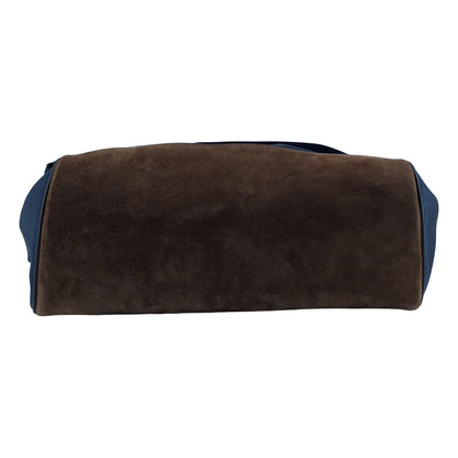 Prada Re-Nylon Suede Shoulder Bag Navy Brown — view 7