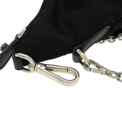 Prada Nylon Chain Shoulder Bag Black — view 5