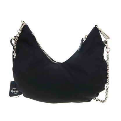 Prada Nylon Chain Shoulder Bag Black — view 2