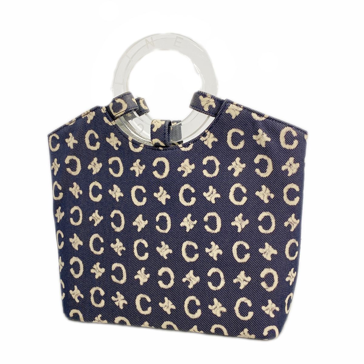 Celine Handbag C Macadam Denim Navy Silver