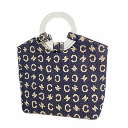 Celine Handbag C Macadam Denim Navy Silver
