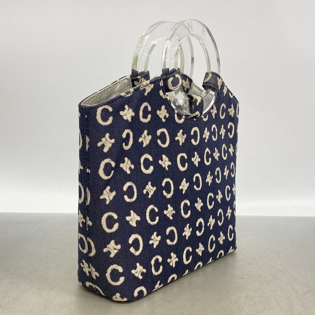 Celine Handbag C Macadam Denim Navy Silver — view 2