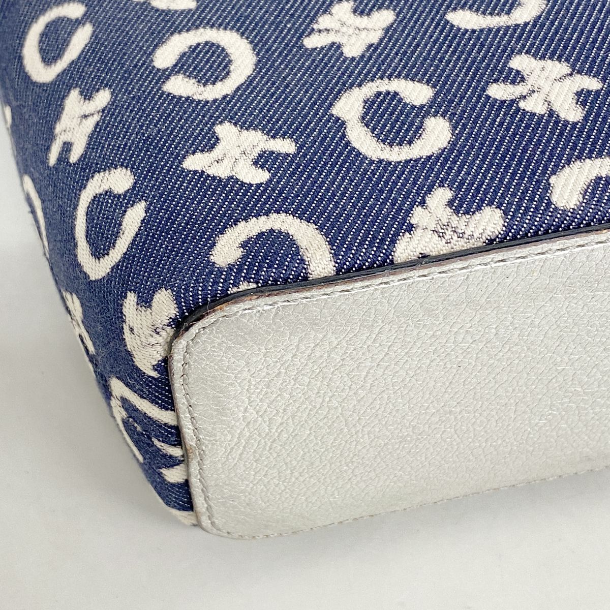 Celine Handbag C Macadam Denim Navy Silver — view 7