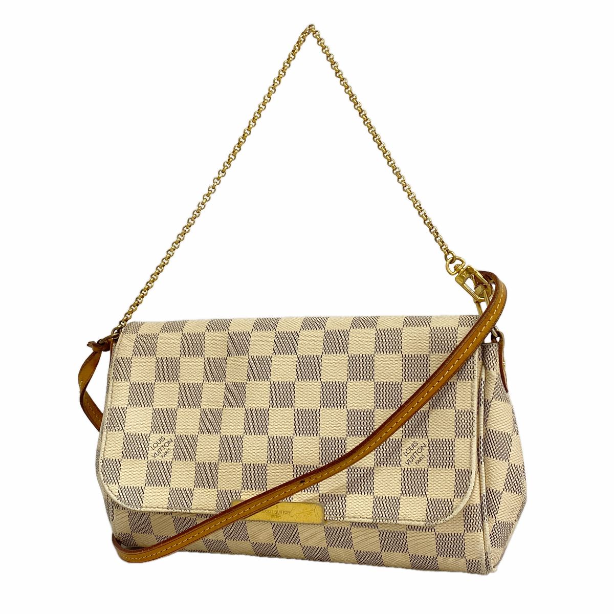 Louis Vuitton Handbag Damier Azur Favorite MM White 2-Way Bag