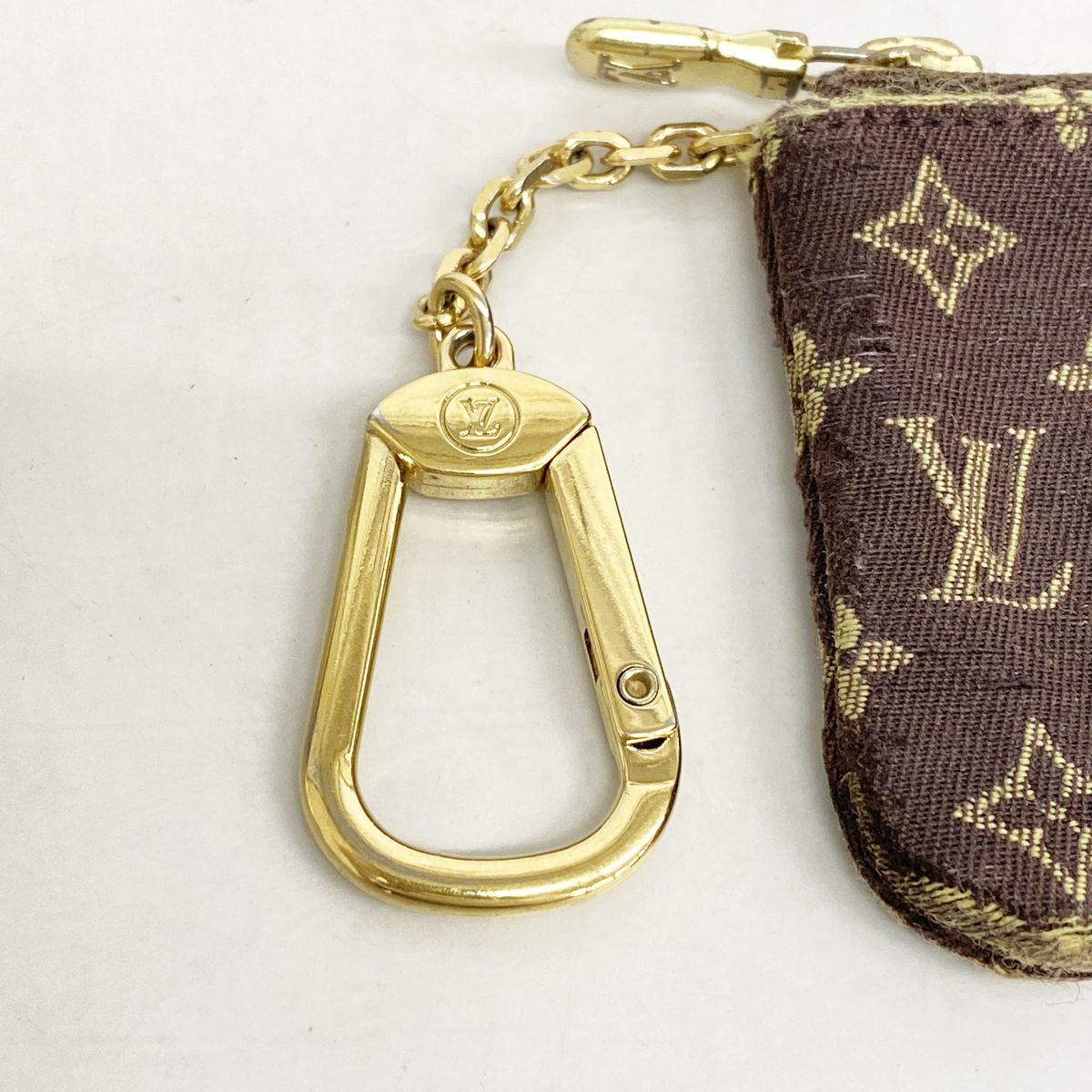 Louis Vuitton Coin Purse Monogram Mini Lin Pochette Cles Ebene — view 6