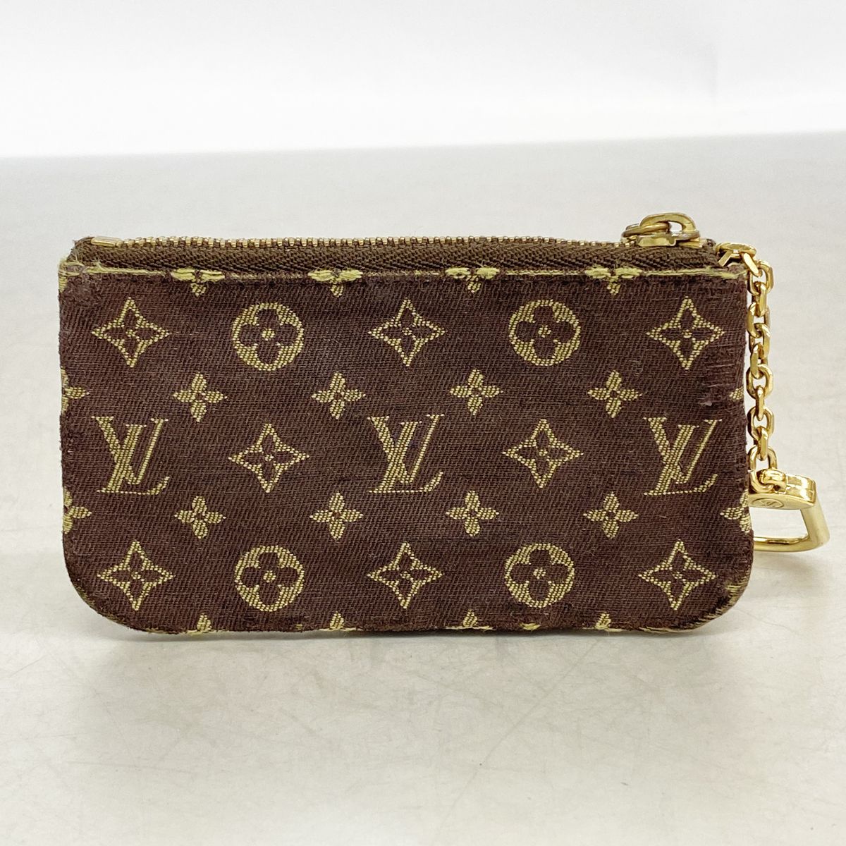 Louis Vuitton Coin Purse Monogram Mini Lin Pochette Cles Ebene — view 8
