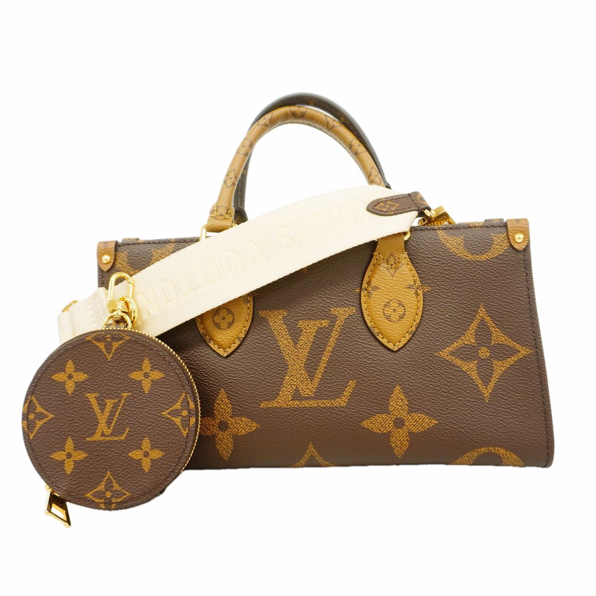 Louis Vuitton Handbag Monogram Giant Reverse On The Go East West Brown 2-Way Bag