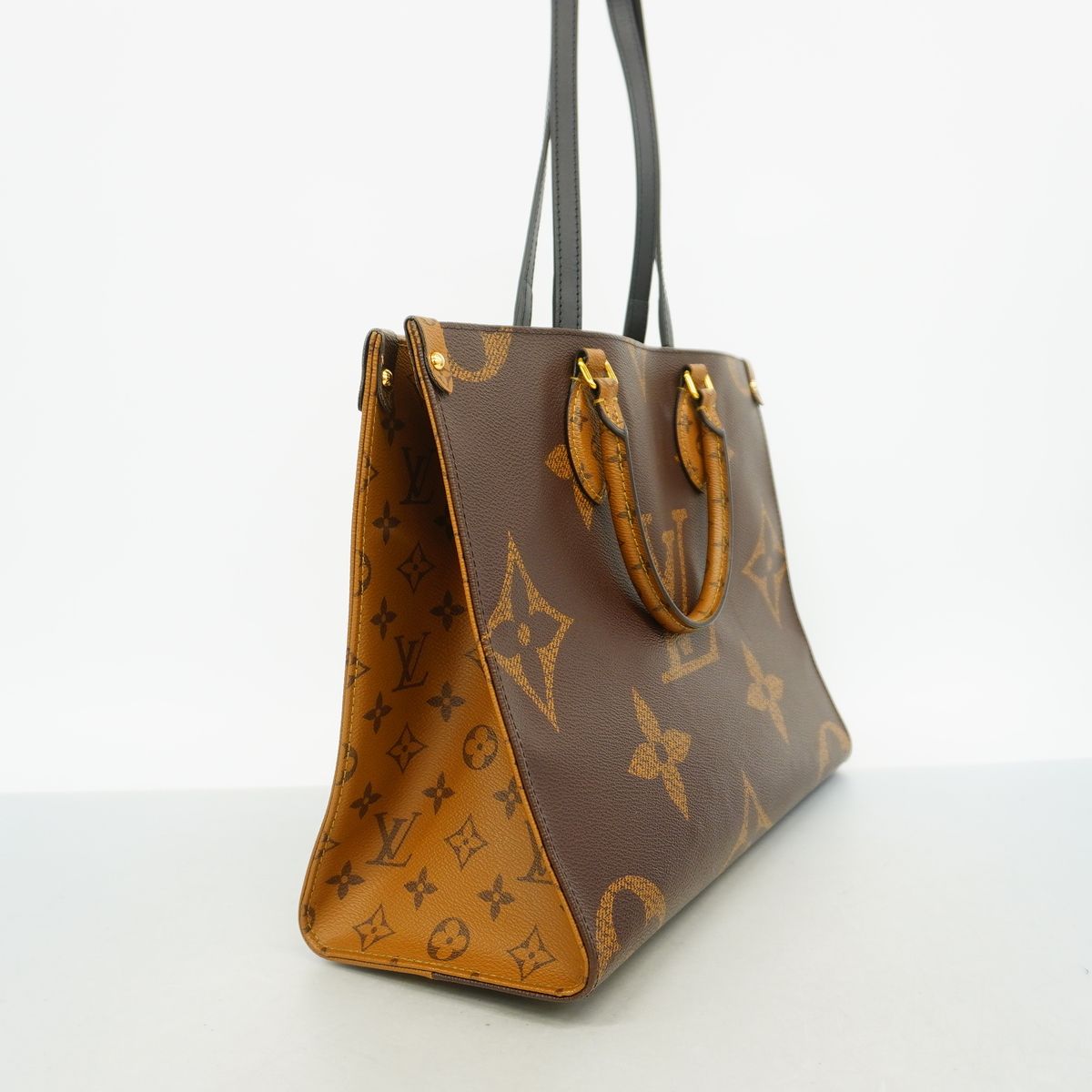Louis Vuitton Tote Bag Monogram Giant Reverse On The Go MM Brown 2-Way — view 2