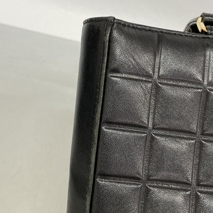 Chanel Tote Bag Choco Bar Lambskin Black Gold — view 8