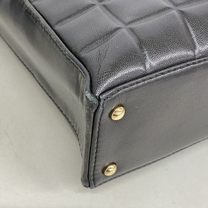 Chanel Tote Bag Choco Bar Lambskin Black Gold — view 6
