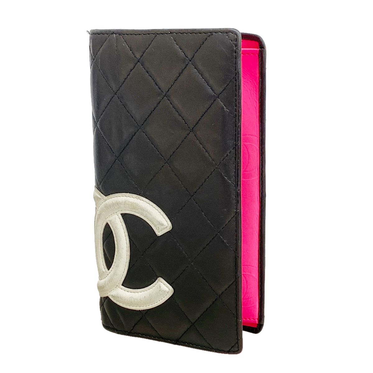 Chanel Wallet Cambon Lambskin Black Silver