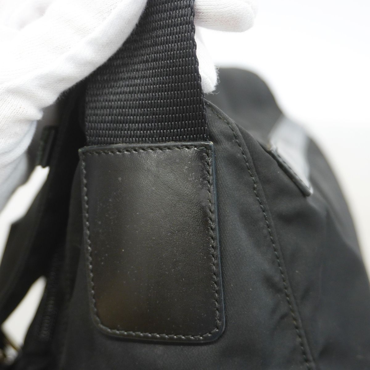 Prada Shoulder Bag Tessuto Nylon Black Silver — view 8