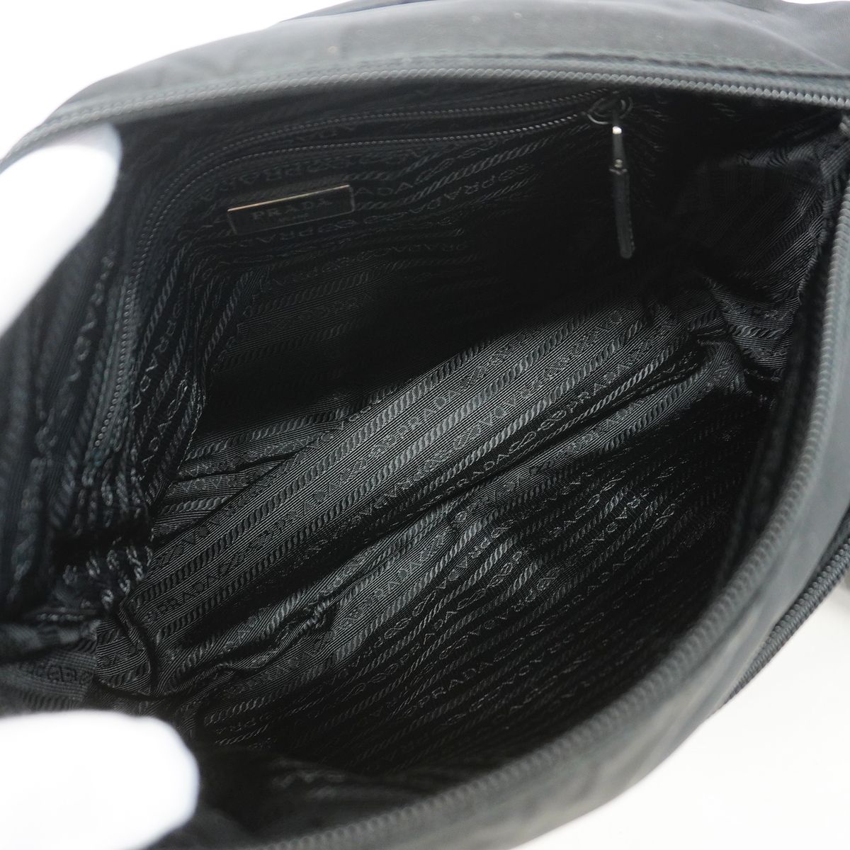 Prada Shoulder Bag Tessuto Nylon Black Silver — view 4