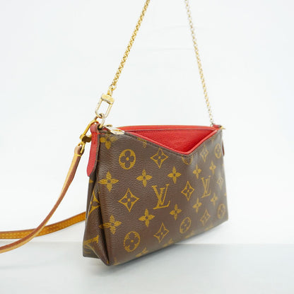 Louis Vuitton Handbag Monogram Pallas Clutch Brown Cerise 2-Way — view 2