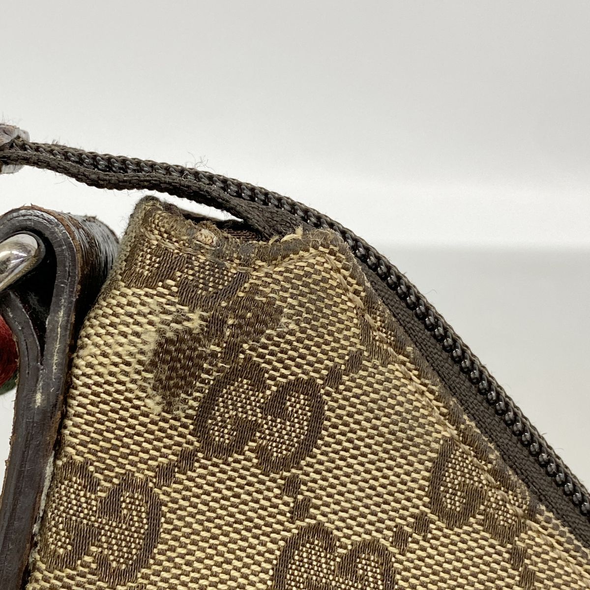 Gucci Shoulder Bag GG Canvas Sherry Line Brown Silver — view 7