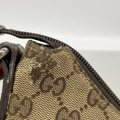 Gucci Shoulder Bag GG Canvas Sherry Line Brown Silver — view 7