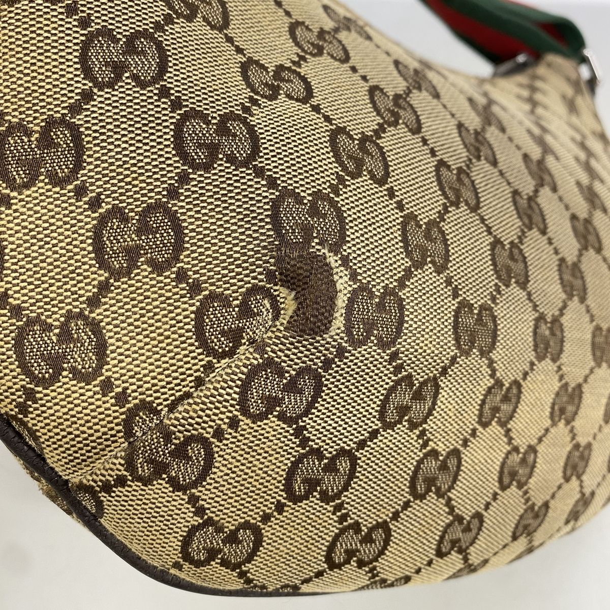 Gucci Shoulder Bag GG Canvas Sherry Line Brown Silver — view 6