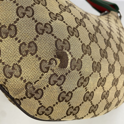 Gucci Shoulder Bag GG Canvas Sherry Line Brown Silver — view 6