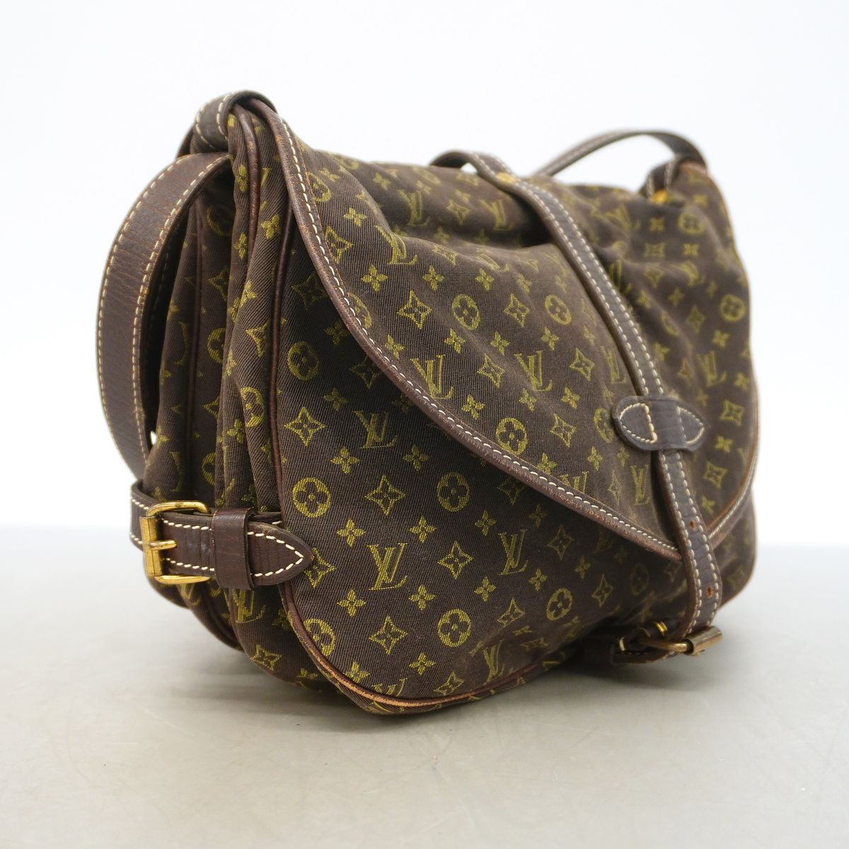 Louis Vuitton Shoulder Bag Monogram Mini Lin Saumur 30 Ebene — view 2