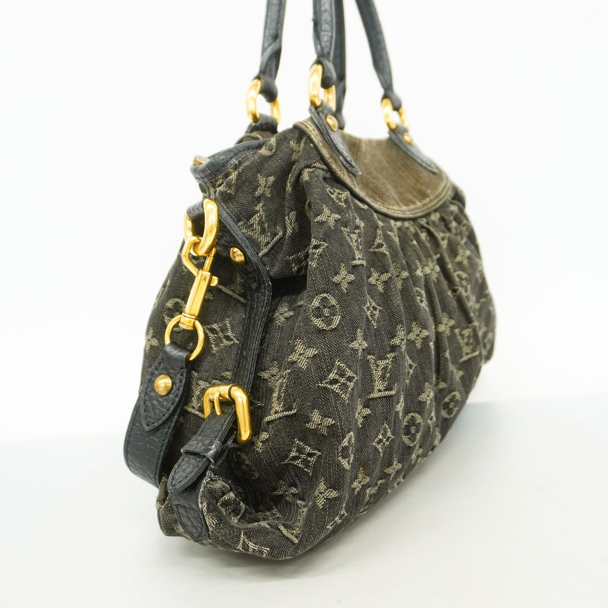Louis Vuitton Handbag Monogram Denim Neocavy MM Noir 2-Way Bag — view 2