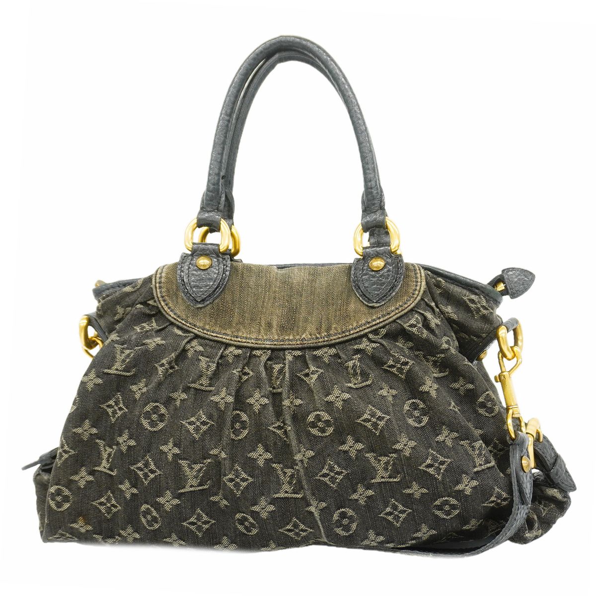 Louis Vuitton Handbag Monogram Denim Neocavy MM Noir 2-Way Bag