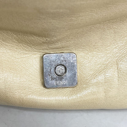 Fendi Handbag Mamma Bucket Leather Beige Silver — view 7