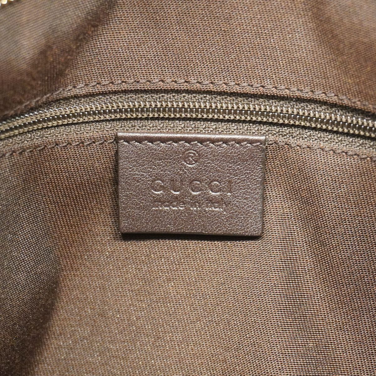 Gucci Shoulder Bag GG Canvas Brown Champagne Gold — view 5