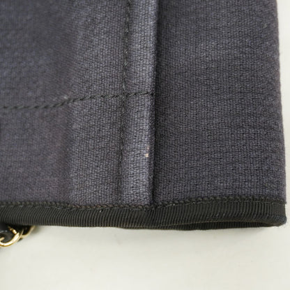 Chanel Chain Tote Bag Deauville Canvas Black Champagne Gold — view 7